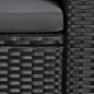 3-tlg. Garten-Lounge-Set Poly Rattan Schwarz und Grau 3-tlg. Garten-Lounge-Set Poly Rattan Schwarz und Grau