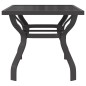 vidaXL Gartentisch Grau und Schwarz 140x70x70 cm Stahl und Glas vidaXL Gartentisch Grau und Schwarz 140x70x70 cm Stahl und Glas