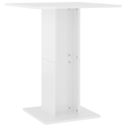 vidaXL Bistrotisch Hochglanz-Weiß 60x60x75 cm Holzwerkstoff