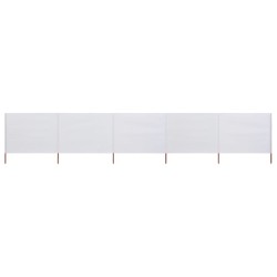 vidaXL 5-teiliges Windschutzgewebe 600 x 120 cm Sandweiß