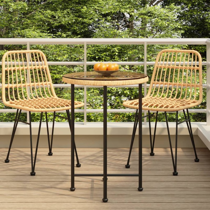 vidaXL Esstisch Ø55 cm Hartglas und Stahl vidaXL Esstisch Ø55 cm Hartglas und Stahl