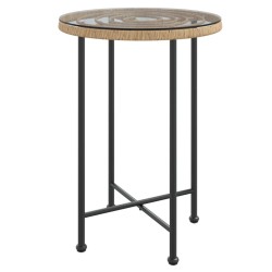 vidaXL Esstisch Ø55 cm Hartglas und Stahl