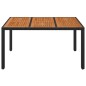 vidaXL Gartentisch mit Holzplatte Schwarz 150x90x75 cm Poly Rattan vidaXL Gartentisch mit Holzplatte Schwarz 150x90x75 cm Poly Rattan