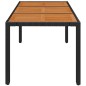 vidaXL Gartentisch mit Holzplatte Schwarz 150x90x75 cm Poly Rattan vidaXL Gartentisch mit Holzplatte Schwarz 150x90x75 cm Poly Rattan
