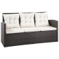 vidaXL 5-tlg. Garten-Lounge-Set mit Auflagen Poly Rattan Braun vidaXL 5-tlg. Garten-Lounge-Set mit Auflagen Poly Rattan Braun