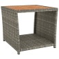 vidaXL Beistelltisch mit Holzplatte Grau Poly Rattan & Akazienholz vidaXL Beistelltisch mit Holzplatte Grau Poly Rattan & Akazienholz