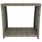 vidaXL Beistelltisch mit Holzplatte Grau Poly Rattan & Akazienholz vidaXL Beistelltisch mit Holzplatte Grau Poly Rattan & Akazienholz