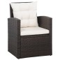 vidaXL 5-tlg. Garten-Lounge-Set mit Auflagen Poly Rattan Braun vidaXL 5-tlg. Garten-Lounge-Set mit Auflagen Poly Rattan Braun