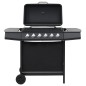 Gasgrill mit 6 Brennern Stahl Schwarz Gasgrill mit 6 Brennern Stahl Schwarz