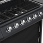 Gasgrill mit 6 Brennern Stahl Schwarz Gasgrill mit 6 Brennern Stahl Schwarz