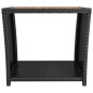 vidaXL Beistelltisch mit Holzplatte Schwarz Poly Rattan & Akazienholz vidaXL Beistelltisch mit Holzplatte Schwarz Poly Rattan & Akazienholz
