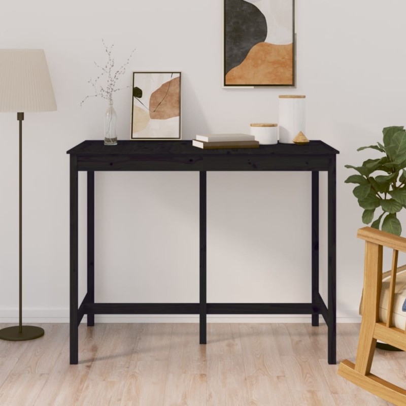 vidaXL Bartisch Schwarz 140x80x110 cm Massivholz Kiefer vidaXL Bartisch Schwarz 140x80x110 cm Massivholz Kiefer