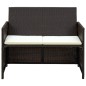 4-tlg. Garten-Lounge-Set mit Auflagen Poly Rattan Braun 4-tlg. Garten-Lounge-Set mit Auflagen Poly Rattan Braun