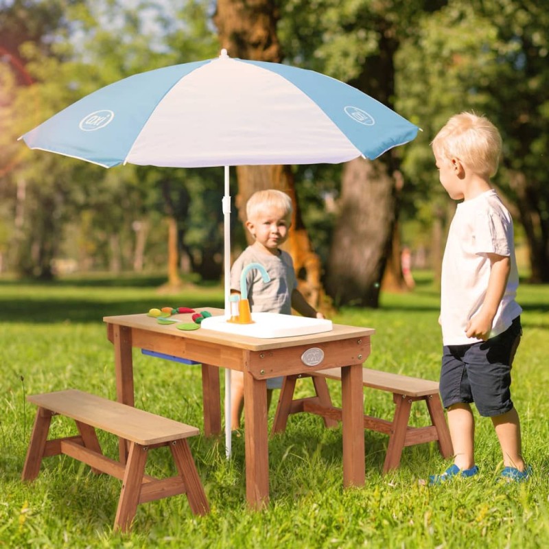AXI Sand- und Wasser-Picknicktisch Dennis mit Spielküche und Bänken AXI Sand- und Wasser-Picknicktisch Dennis mit Spielküche und Bänken