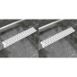 vidaXL Lineare Duschrinnen 2 Stk. Linien 630 x 140 mm Edelstahl vidaXL Lineare Duschrinnen 2 Stk. Linien 630 x 140 mm Edelstahl