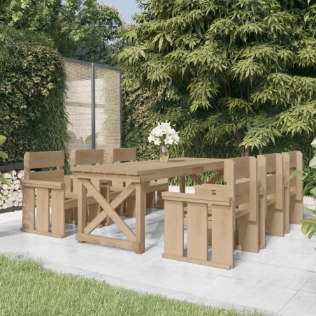 vidaXL 7-tlg. Garten-Essgruppe Massivholz Kiefer Imprägniert