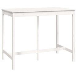 vidaXL Bartisch Weiß 140x80x110 cm Massivholz Kiefer
