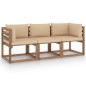 vidaXL Garten-Palettensofa 3-Sitzer mit Kissen in Beige Kiefernholz vidaXL Garten-Palettensofa 3-Sitzer mit Kissen in Beige Kiefernholz