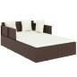 vidaXL Sonnenliege mit Kissen Braun 182x118x63 cm Poly Rattan vidaXL Sonnenliege mit Kissen Braun 182x118x63 cm Poly Rattan