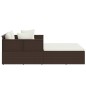 vidaXL Sonnenliege mit Kissen Braun 182x118x63 cm Poly Rattan vidaXL Sonnenliege mit Kissen Braun 182x118x63 cm Poly Rattan