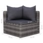 8-tlg. Garten-Lounge-Set mit Auflagen Poly Rattan Grau 8-tlg. Garten-Lounge-Set mit Auflagen Poly Rattan Grau