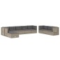 vidaXL 10-tlg. Garten-Lounge-Set mit Kissen Grau Poly Rattan vidaXL 10-tlg. Garten-Lounge-Set mit Kissen Grau Poly Rattan