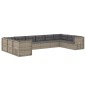 vidaXL 10-tlg. Garten-Lounge-Set mit Kissen Grau Poly Rattan vidaXL 10-tlg. Garten-Lounge-Set mit Kissen Grau Poly Rattan