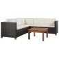 4-tlg. Garten-Lounge-Set mit Auflagen Poly Rattan Braun 4-tlg. Garten-Lounge-Set mit Auflagen Poly Rattan Braun