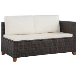 4-tlg. Garten-Lounge-Set mit Auflagen Poly Rattan Braun