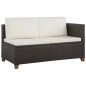 4-tlg. Garten-Lounge-Set mit Auflagen Poly Rattan Braun 4-tlg. Garten-Lounge-Set mit Auflagen Poly Rattan Braun