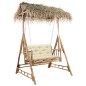 vidaXL Hollywoodschaukel mit Palmblättern und Kissen 202 cm Bambus vidaXL Hollywoodschaukel mit Palmblättern und Kissen 202 cm Bambus