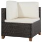 4-tlg. Garten-Lounge-Set mit Auflagen Poly Rattan Braun 4-tlg. Garten-Lounge-Set mit Auflagen Poly Rattan Braun