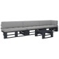 vidaXL 4-tlg. Paletten-Lounge-Set Schwarz Imprägniertes Kiefernholz vidaXL 4-tlg. Paletten-Lounge-Set Schwarz Imprägniertes Kiefernholz