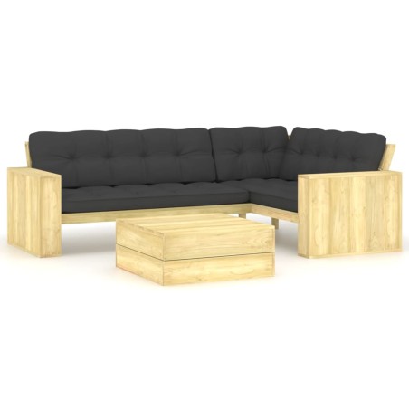 vidaXL 2-tlg. Garten-Lounge-Set mit Kissen Kiefernholz Imprägniert