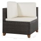 4-tlg. Garten-Lounge-Set mit Auflagen Poly Rattan Braun 4-tlg. Garten-Lounge-Set mit Auflagen Poly Rattan Braun