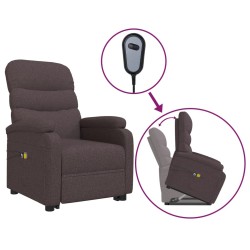 vidaXL Massagesessel mit Aufstehhilfe Dunkelbraun Stoff