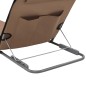 Klappbare Strandmatte 2 Stk. Stahl und Stoff Braun Klappbare Strandmatte 2 Stk. Stahl und Stoff Braun
