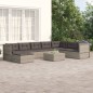 vidaXL 8-tlg. Garten-Lounge-Set mit Kissen Grau Poly Rattan vidaXL 8-tlg. Garten-Lounge-Set mit Kissen Grau Poly Rattan