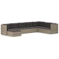 vidaXL 8-tlg. Garten-Lounge-Set mit Kissen Grau Poly Rattan vidaXL 8-tlg. Garten-Lounge-Set mit Kissen Grau Poly Rattan