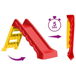 vidaXL Kinderrutsche Faltbar Indoor Outdoor Rot und Gelb
