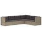 vidaXL 6-tlg. Garten-Lounge-Set mit Kissen Grau Poly Rattan vidaXL 6-tlg. Garten-Lounge-Set mit Kissen Grau Poly Rattan