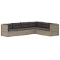 vidaXL 6-tlg. Garten-Lounge-Set mit Kissen Grau Poly Rattan vidaXL 6-tlg. Garten-Lounge-Set mit Kissen Grau Poly Rattan
