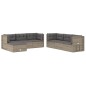 vidaXL 7-tlg. Garten-Lounge-Set mit Kissen Grau Poly Rattan vidaXL 7-tlg. Garten-Lounge-Set mit Kissen Grau Poly Rattan