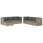 vidaXL 7-tlg. Garten-Lounge-Set mit Kissen Grau Poly Rattan vidaXL 7-tlg. Garten-Lounge-Set mit Kissen Grau Poly Rattan