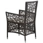 Gartenstühle 2 Stk. mit Auflagen Poly Rattan Braun Gartenstühle 2 Stk. mit Auflagen Poly Rattan Braun