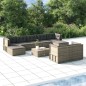 vidaXL 9-tlg. Garten-Lounge-Set mit Kissen Grau Poly Rattan vidaXL 9-tlg. Garten-Lounge-Set mit Kissen Grau Poly Rattan