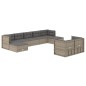 vidaXL 9-tlg. Garten-Lounge-Set mit Kissen Grau Poly Rattan vidaXL 9-tlg. Garten-Lounge-Set mit Kissen Grau Poly Rattan