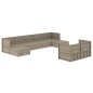 vidaXL 9-tlg. Garten-Lounge-Set mit Kissen Grau Poly Rattan vidaXL 9-tlg. Garten-Lounge-Set mit Kissen Grau Poly Rattan