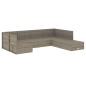 vidaXL 7-tlg. Garten-Lounge-Set mit Kissen Grau Poly Rattan vidaXL 7-tlg. Garten-Lounge-Set mit Kissen Grau Poly Rattan