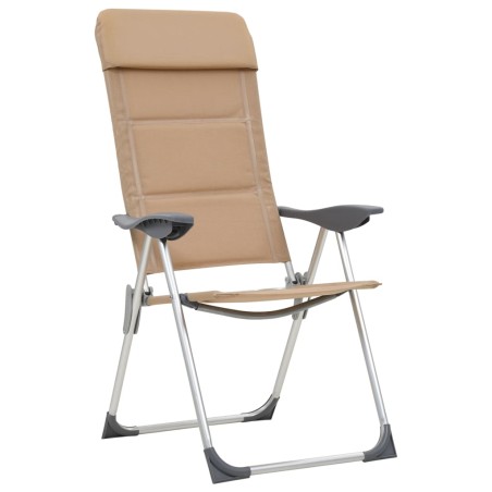 Campingstühle 2 Stk. Creme 58 x 69 x 111 cm Aluminium